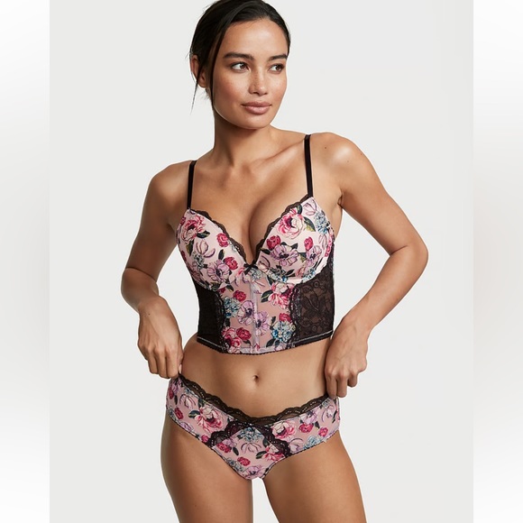 NWT Victoria’s Secret’s 38DD Very Sexy Floral Embroidery Push-Up Padded Bustier